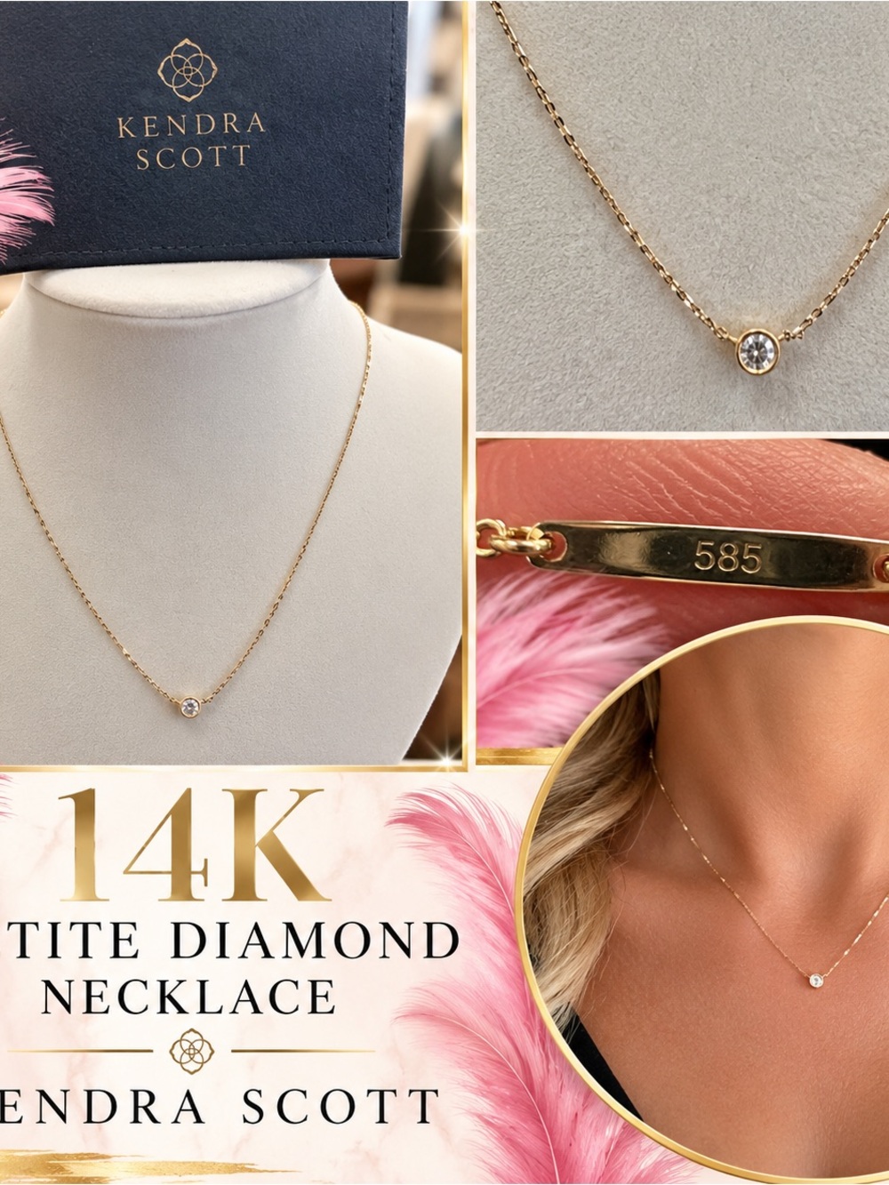 Kendra Scott 14K Gold Petite Diamond Necklace - Gold